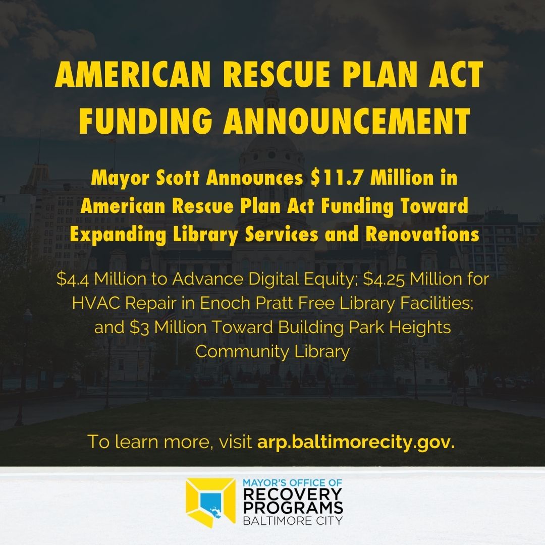Mayor Scott Announces $11.7 Million in American Rescue Plan Act Funding Toward Expanding Library Services and Renovations